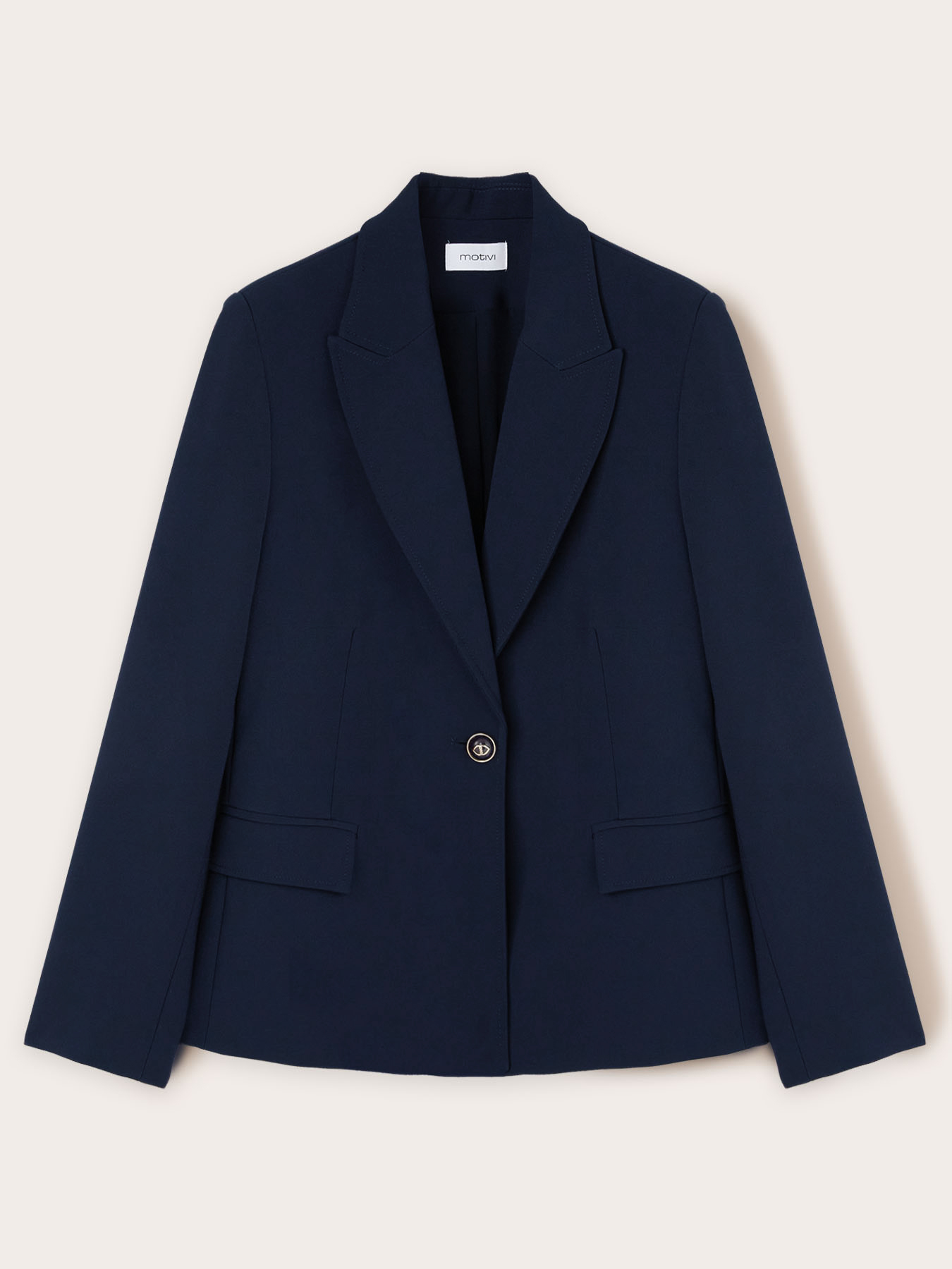 Giacca monopetto simil pelle blue