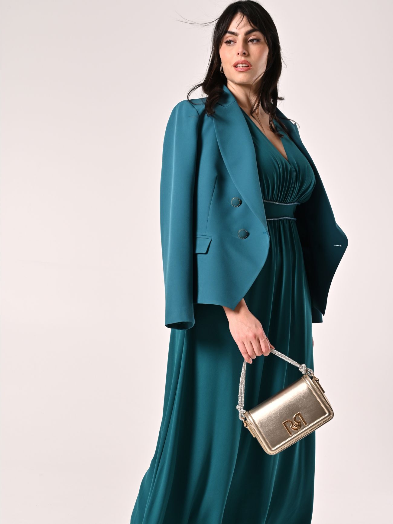 Abito da cerimonia curvy Rinascimento collezione primavera estate 2025