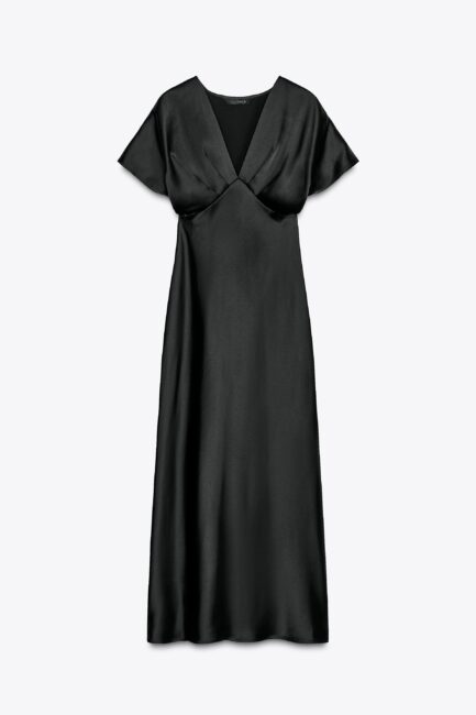 Abito in satin nero ZARA Abito in satin nero ZARA