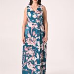 Abito lungo in raso con spacco Rinascimento curvy