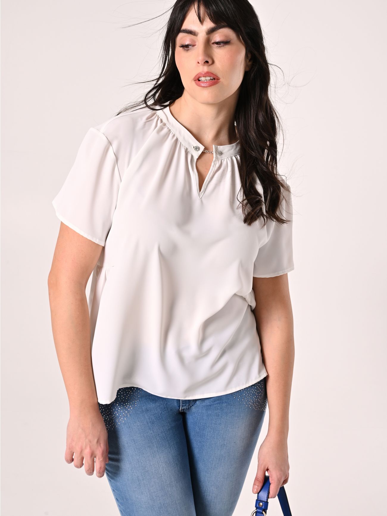 Blusa bianca Rinascimento curvy