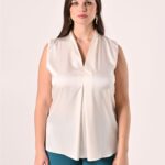 Blusa in raso bianco Rinascimento
