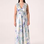 Rinascimento curvy abito lungo in raso