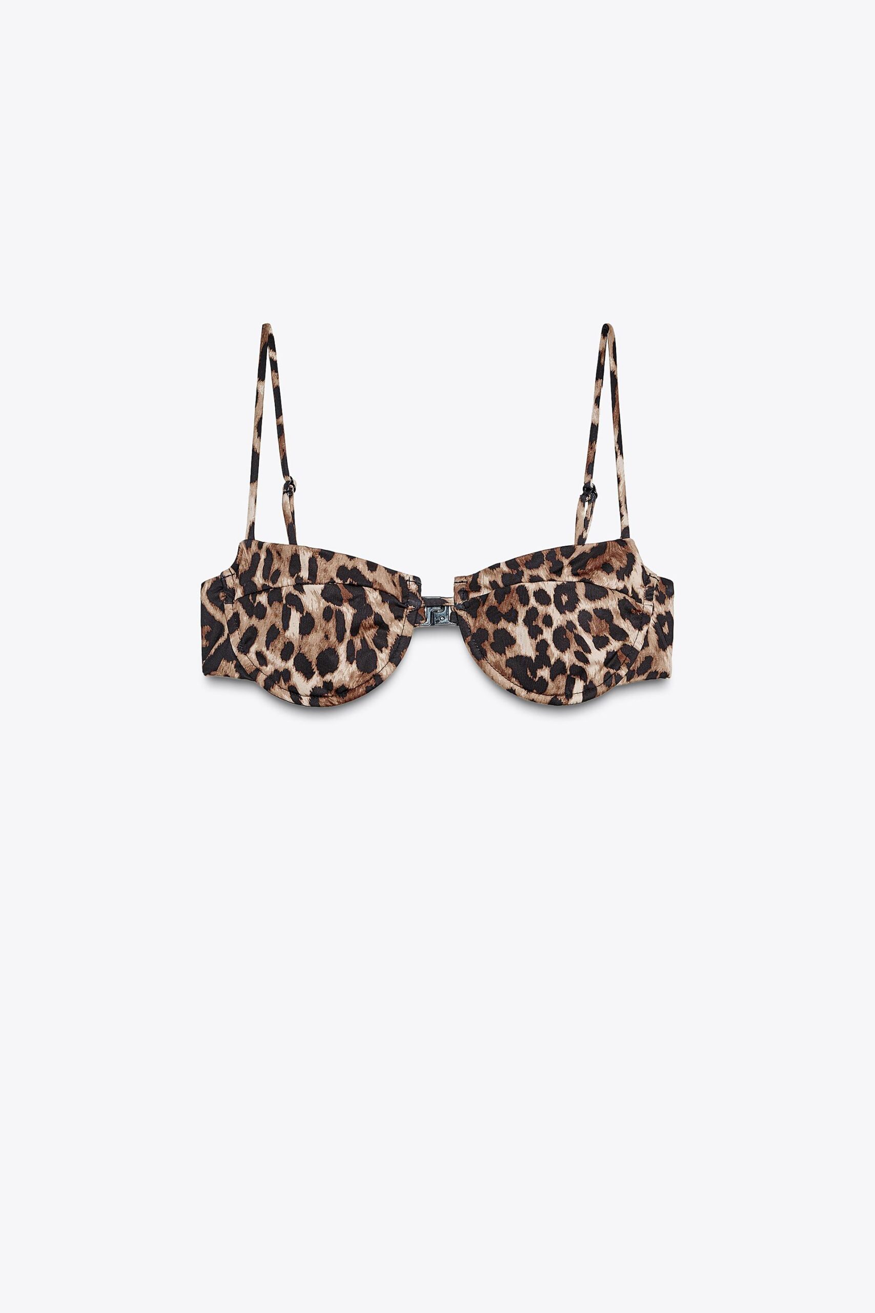 Top bikini animalier con ferretto