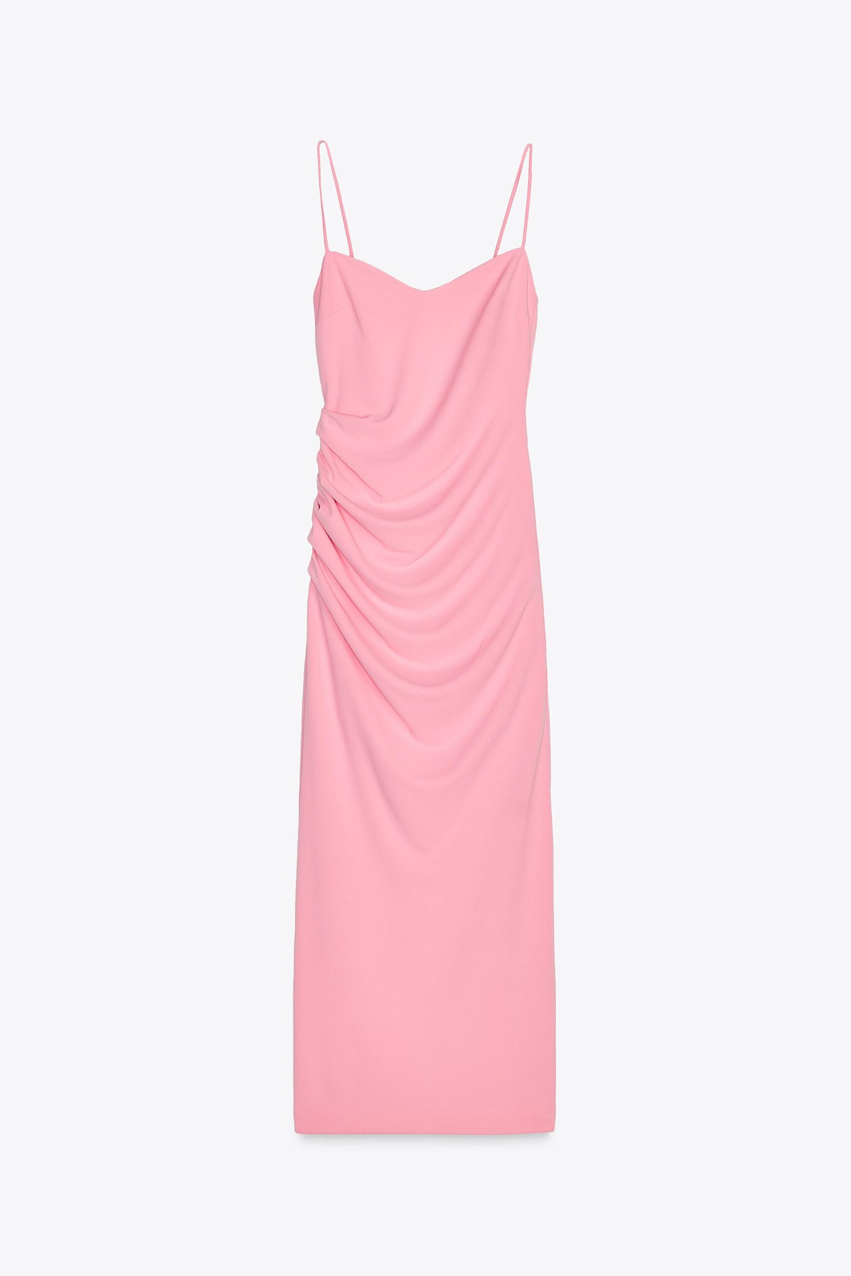 ZARA abito lungo rosa da cerimonia estate 2025