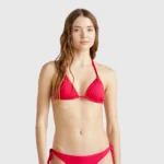 Costume con reggiseno a triangolo a tinta unita