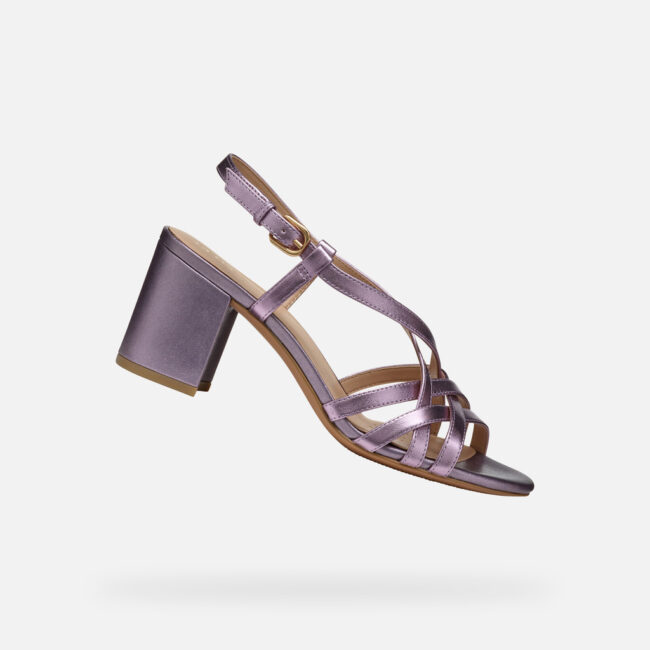 sandalo in pelle metallizzata lilla GEOX sandalo in pelle metallizzata lilla GEOX