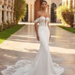Vestito da sposa a sirena con corpetto bustier Rosa Clarà 2026