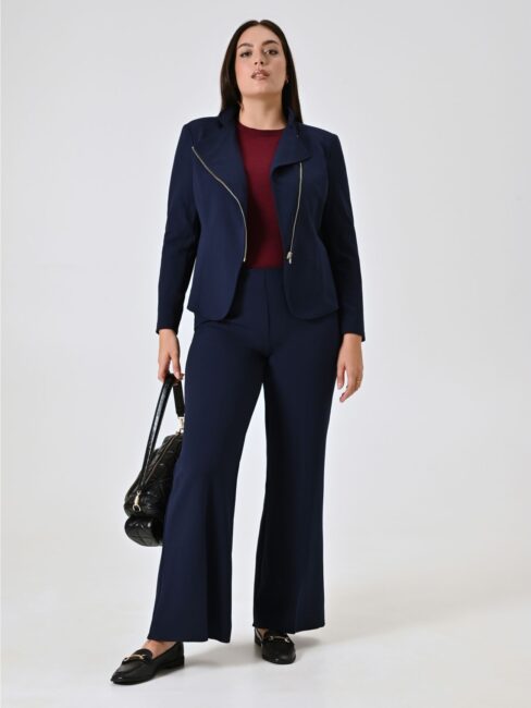 Completo donna blu con pantalone palazzo Completo donna blu con pantalone palazzo