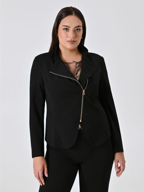 Giacca nera con zip dorata Rinascimento Giacca nera con zip dorata Rinascimento