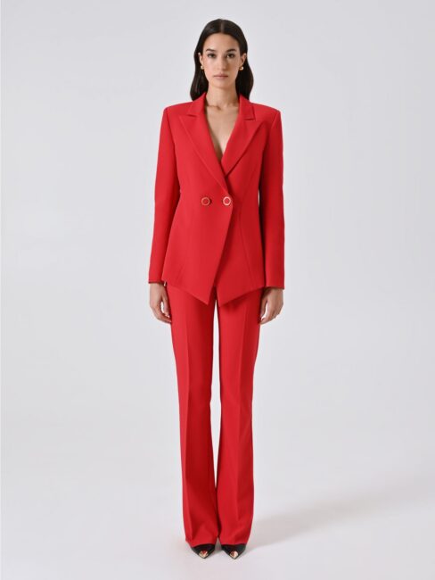 Tailleur rosso fuoco Rinascimento