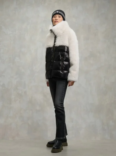 BLAUER piumino donna con dettaglio in eco pelliccia