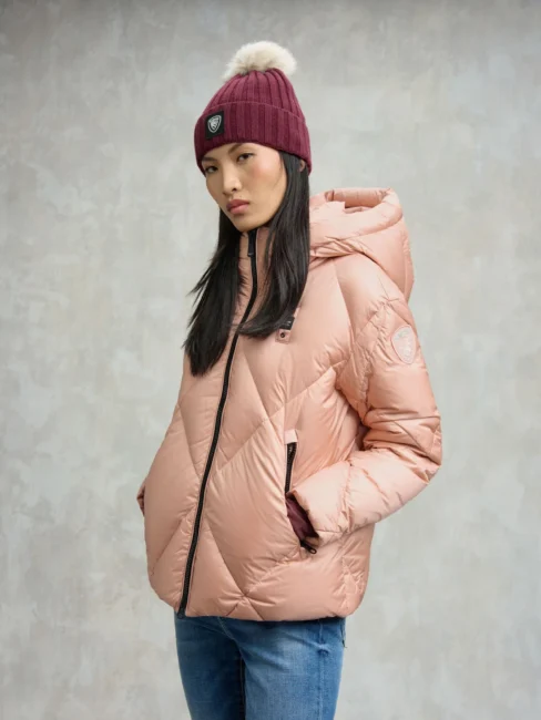 Piumino corto lucido a rombi BLAUER