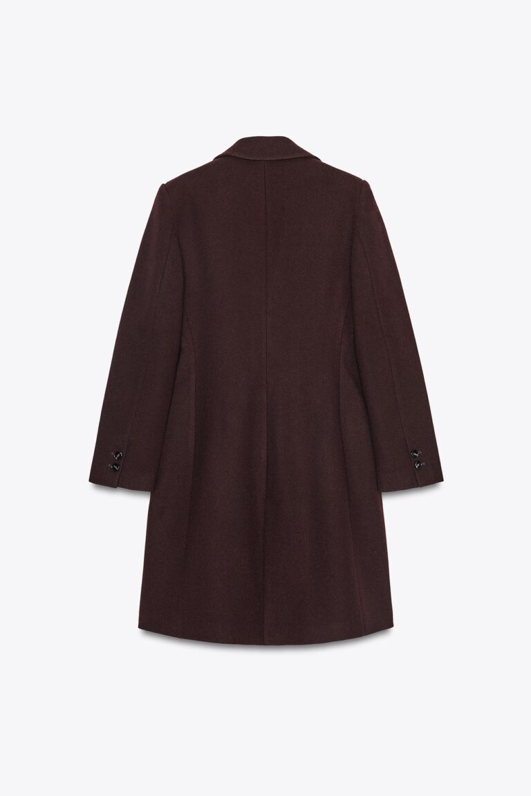 Manteau Femme Zara En Laine Rouge - Taille M/42 ITA - Coupe Droite - Comme Neuf