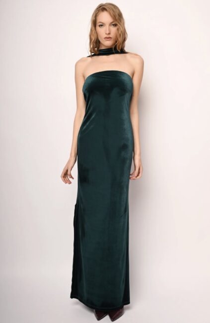 Abito lungo in velluto da sera Nuna Lie