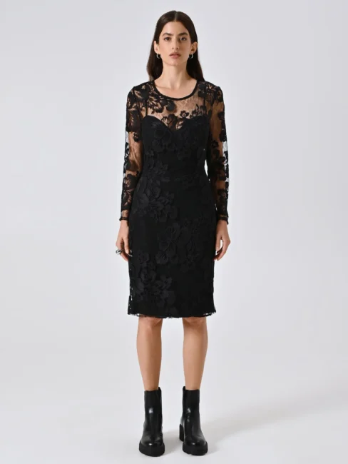 Tubino nero in pizzo Rinascimento Natale e Capodanno 2025 2026