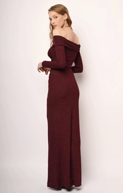 Vestito lungo a maniche lunghe NUNA LIE