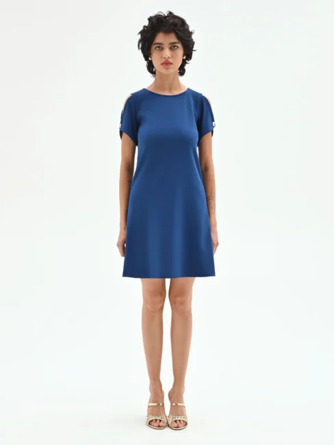 Abito corto blu Rinascimento nuova collezione