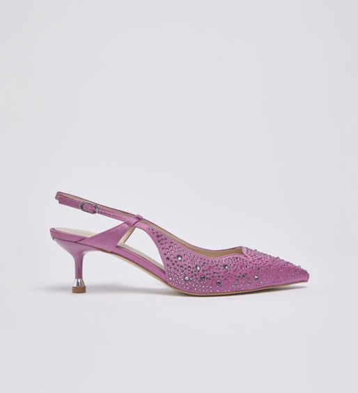 LIU JO sandali slingback in raso con strass