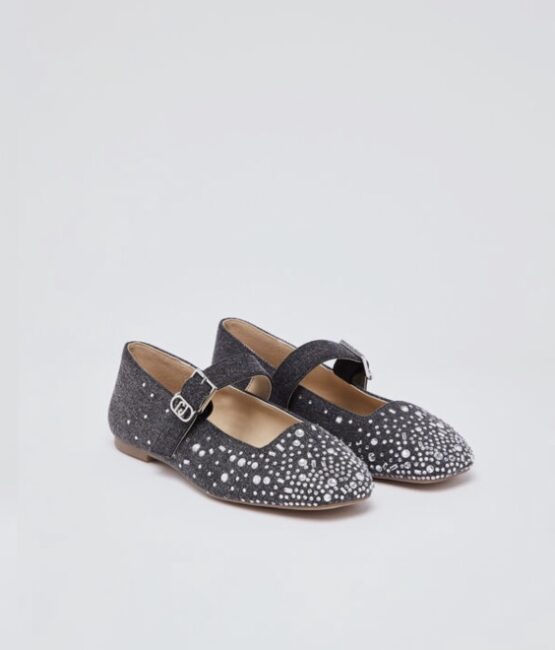 Liu Jo scarpe ballerine in denim con strass