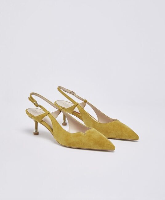 Sandali slingback in camoscio estate 2026