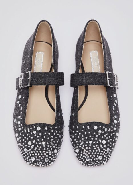 Scarpe ballerine in denim con strass LIU JO