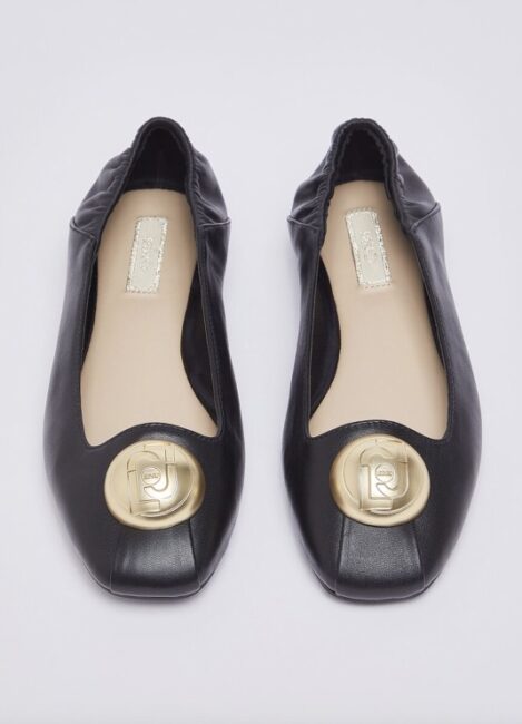 Scarpe ballerine in vera pelle nera LIU JO