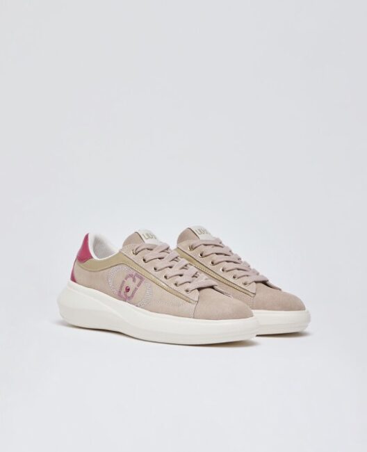 Sneakers in suede con strass