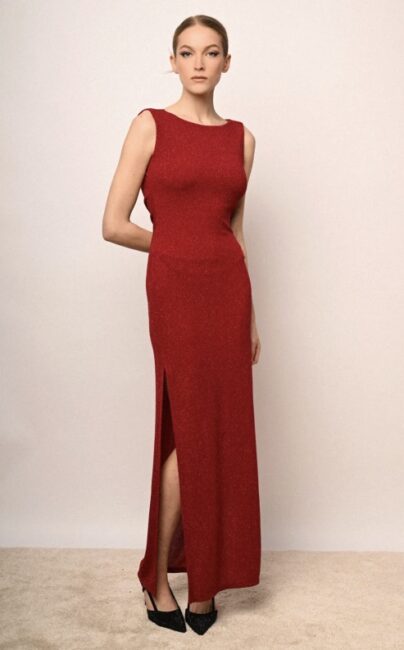 NUNA Lie abito lungo rosso per San Valentino 2026