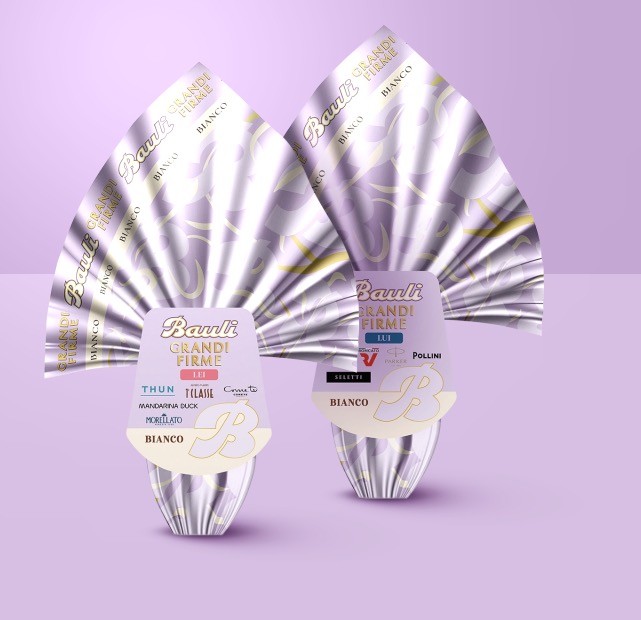 Uova di Pasqua Bauli Grandi Firme al cioccolato bianco Uova di Pasqua Bauli Grandi Firme al cioccolato bianco