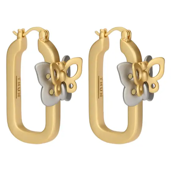 Orecchini ovali THUN con farfalle