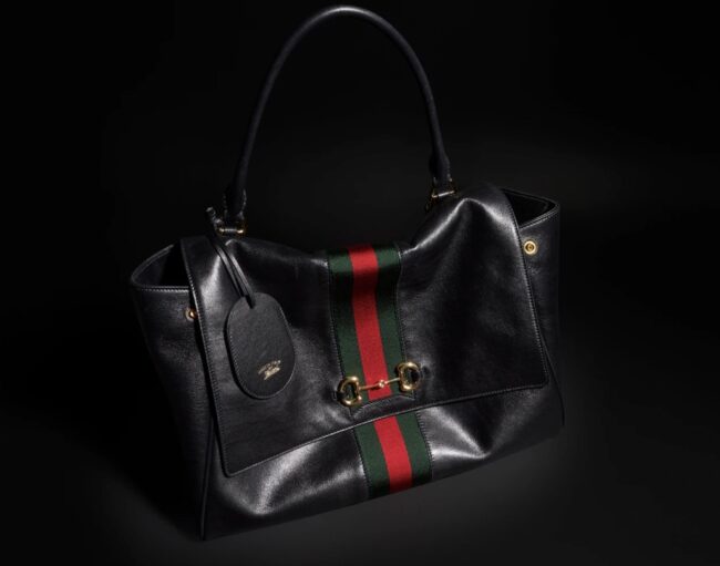 Borsa Gucci in pelle nera Paparazzo