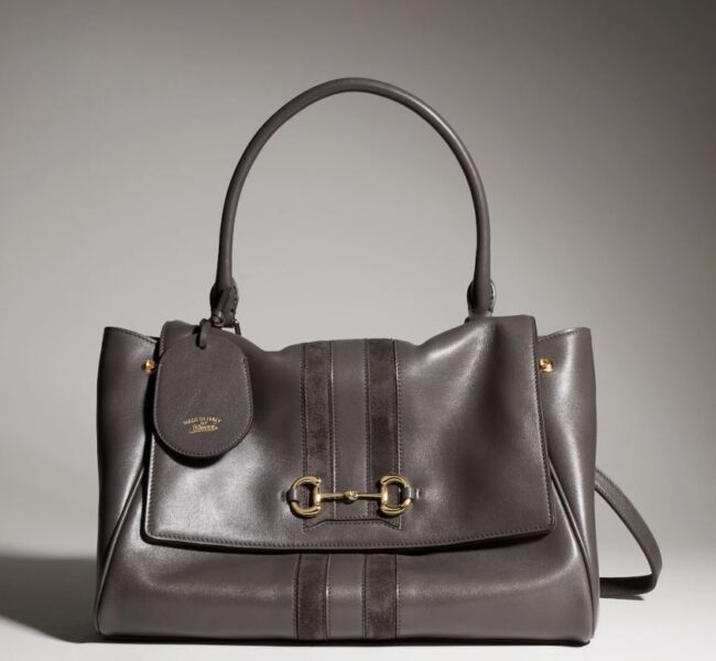 Borsa Paparazzo GUCCI in pelle grigia