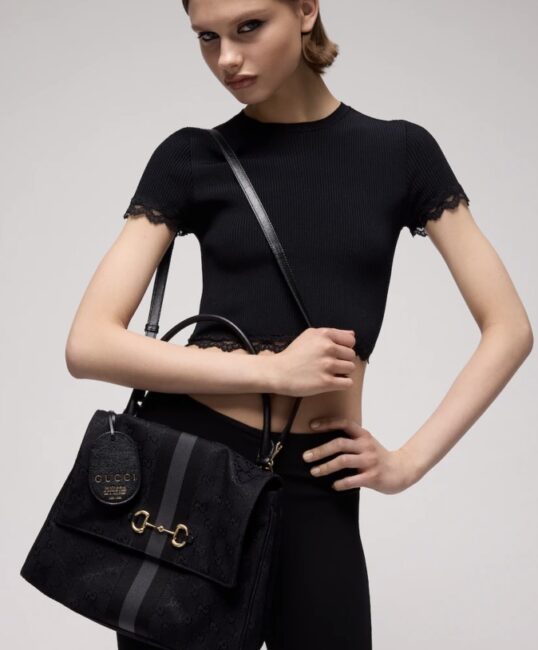 Borsa Paparazzo GUCCI in tessuto nero