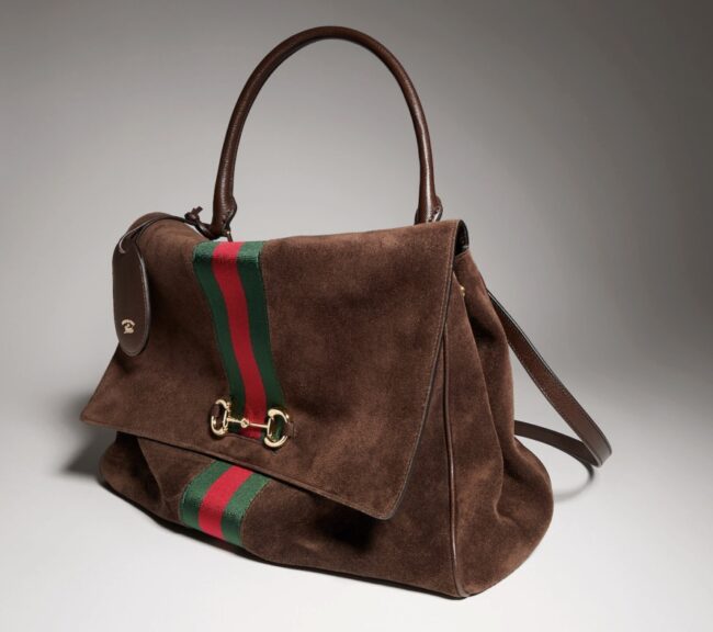 Nuova Borsa invernale Gucci Paparazzo in camoscio marrone