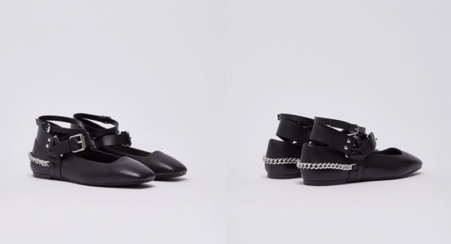 Scarpe ballerine in pelle nera Liu Jo autunno inverno 2026 2027 Scarpe ballerine in pelle nera Liu Jo autunno inverno 2026 2027