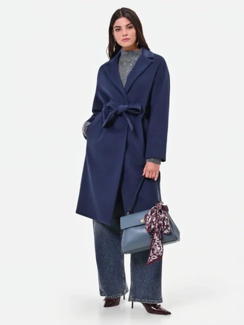 Cappotto a vestaglia blu Rinascimento inverno 2026 2027 Cappotto a vestaglia blu Rinascimento inverno 2026 2027