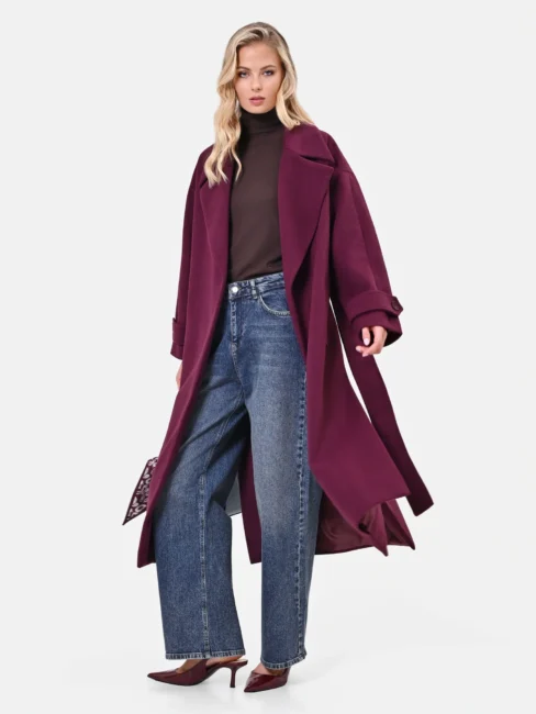Cappotto a vestaglia bordeaux Cappotto a vestaglia bordeaux