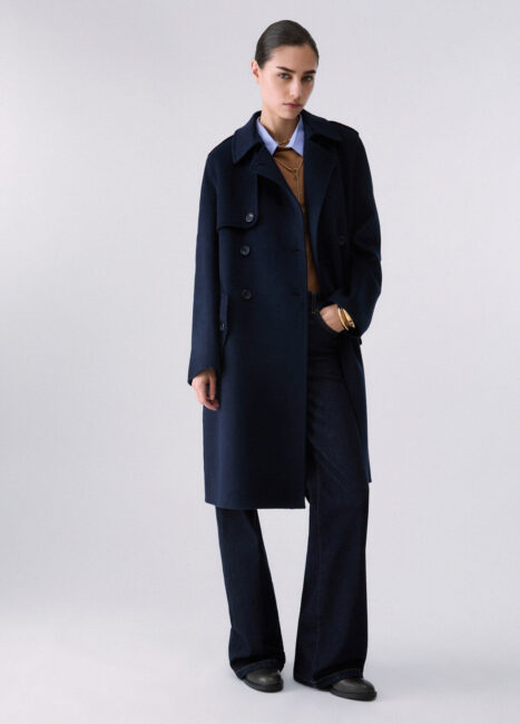 Cappotto blu doppiopetto modello trench LIU JO Cappotto blu doppiopetto modello trench LIU JO