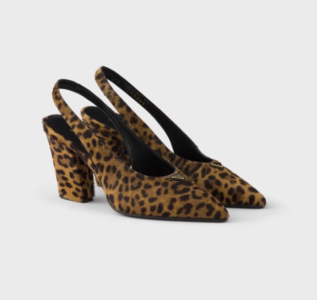 Scarpe slingback animalier