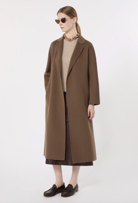Cappotto marrone a vestaglia S Max Mara Cappotto marrone a vestaglia S Max Mara