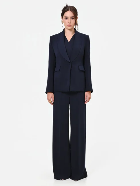 Tailleur formale Rinascimento blu navy gessato